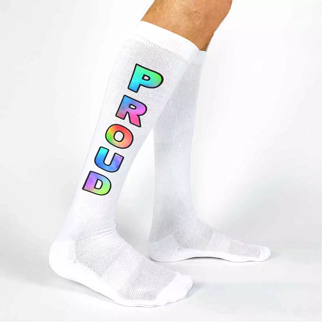 Rainbow PROUD Cotton Knee High Socks