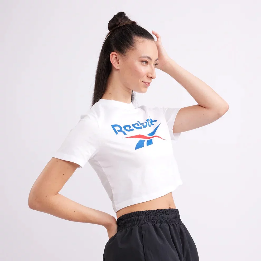 REEBOK WOMEN'S ID CROP WHITE TEE