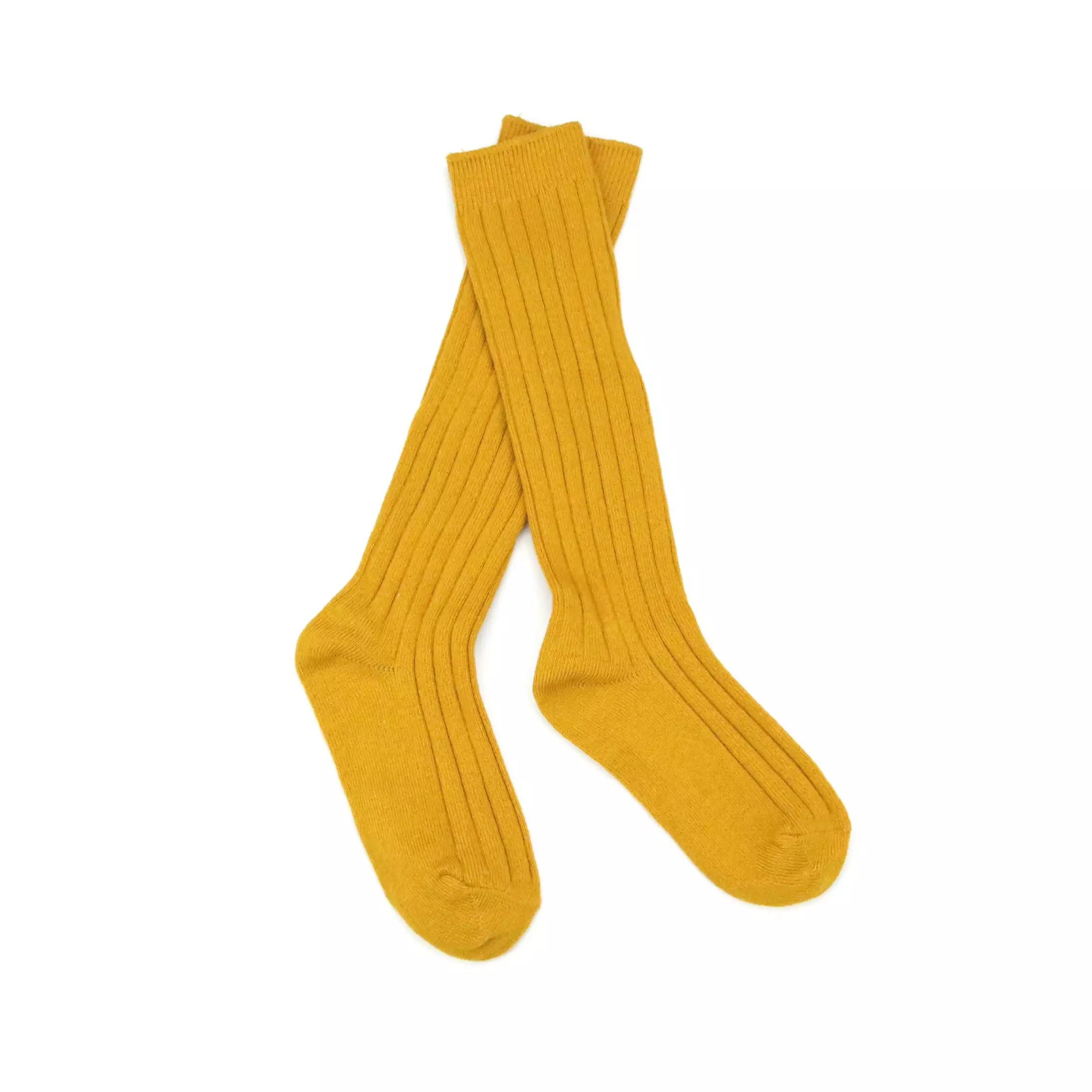 Ribbed Knee High Socks (Mustard)