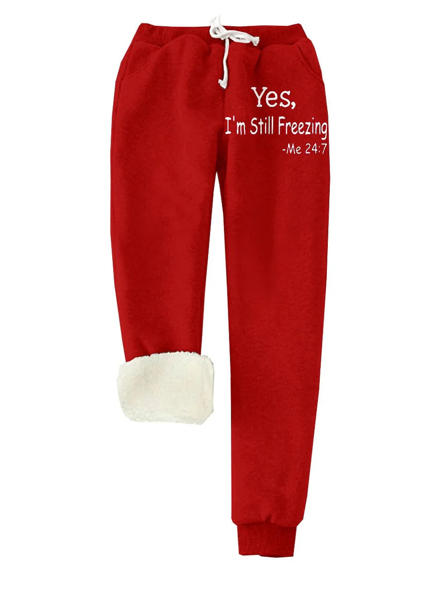 Savannah Joggers: Women's High Rise Fleece-Lined Sweatpants with Print Pocket