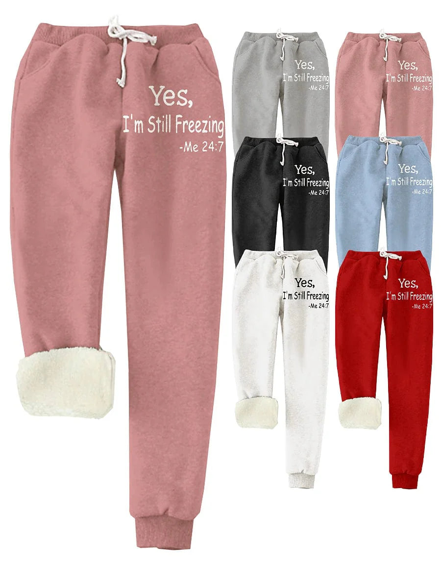 Savannah Joggers: Women's High Rise Fleece-Lined Sweatpants with Print Pocket