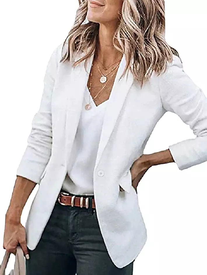 Slim Fit Open Front Women's Casual Blazer