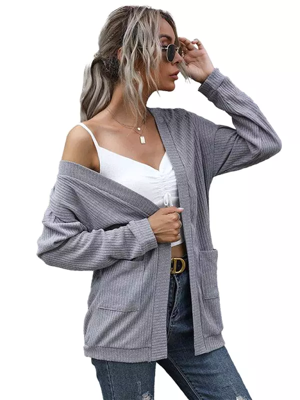 Solid Casual Long Women Cardigan Sweater