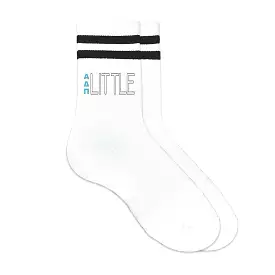 Sorority Socks for your LITTLE with Greek Letters on Striped Cotton Crew Socks