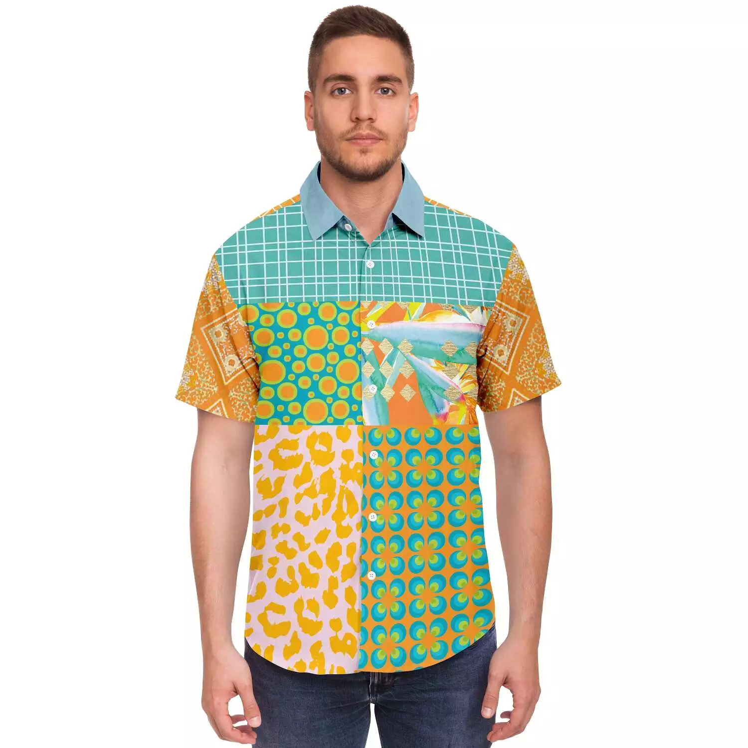 South Beach Short Sleeve Button Down Shirt