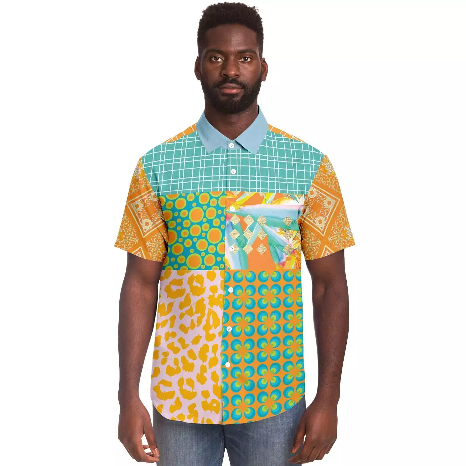 South Beach Short Sleeve Button Down Shirt