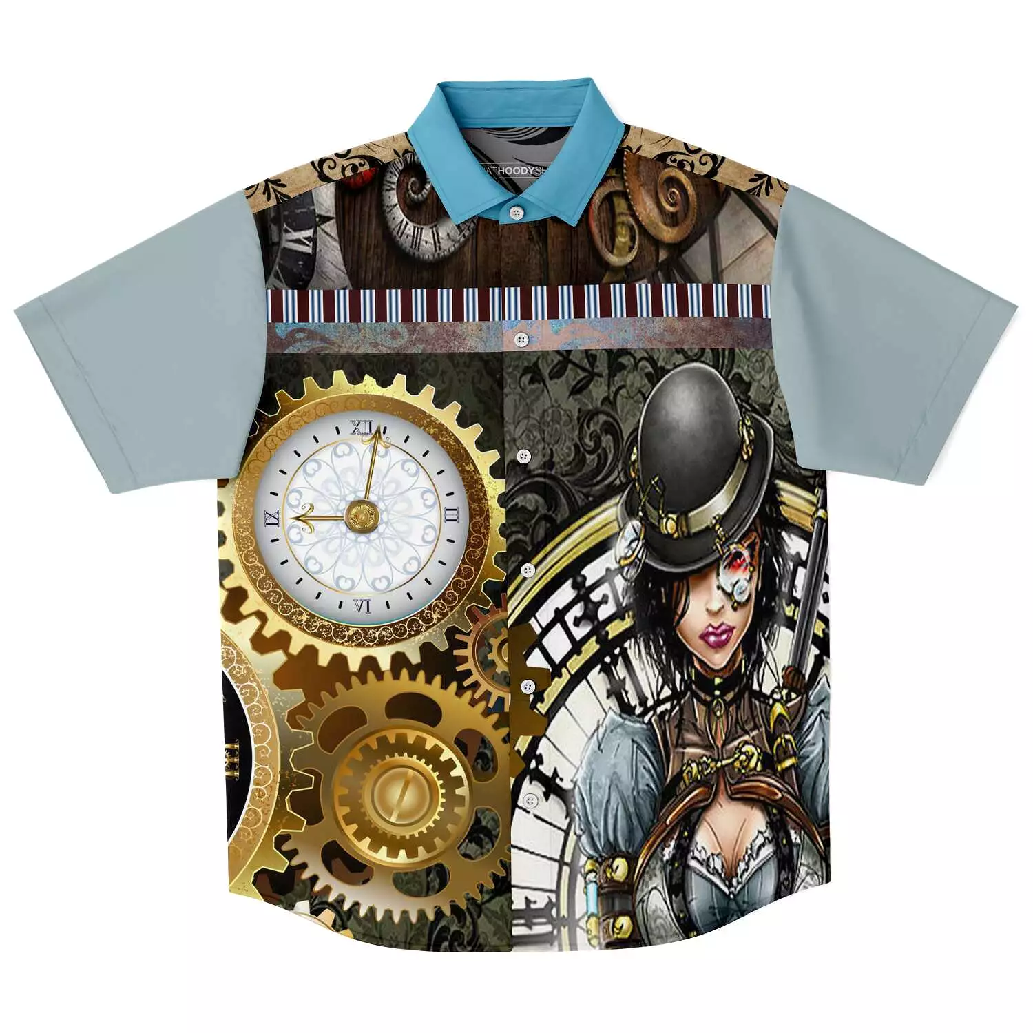 Steampunk Warrior S/S Button Down Shirt