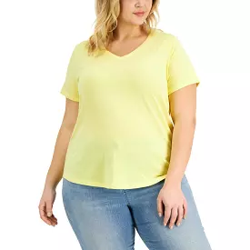 Style & Co. Womens Plus V Neck Knit T-Shirt