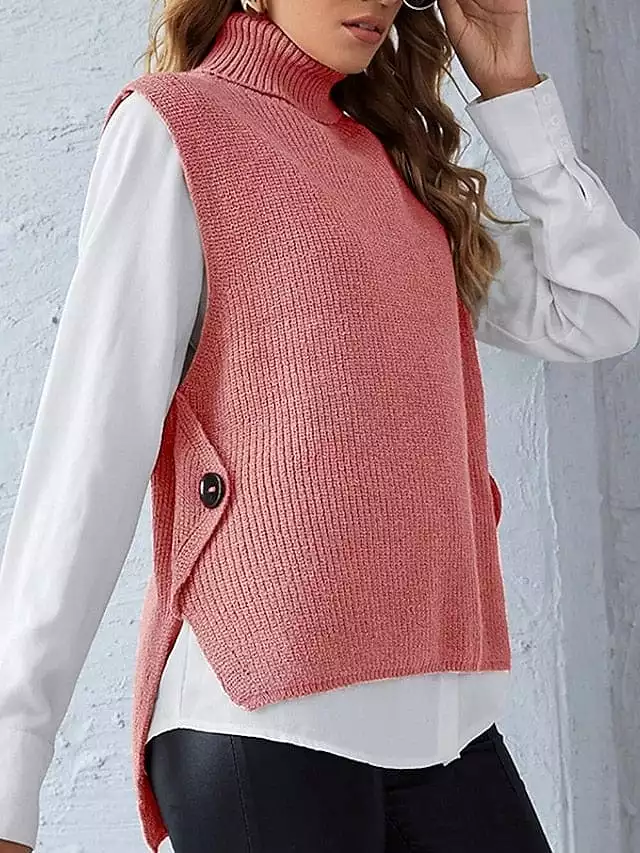 Stylish Women's Knitted Button Cardigan Vest for Fall and Winter