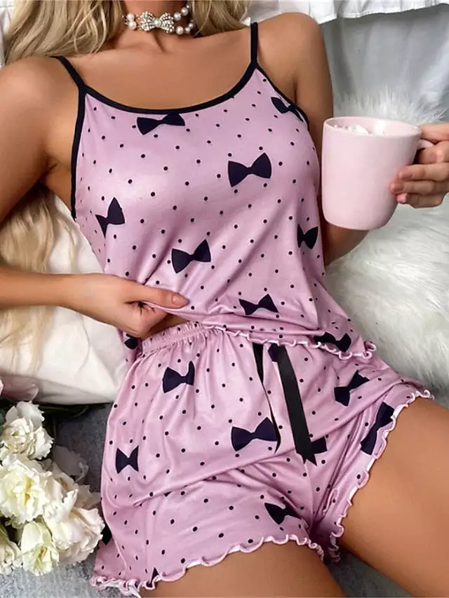 Sweet Love Heart Print Women's Pajama Set for Ultimate Home Relaxation