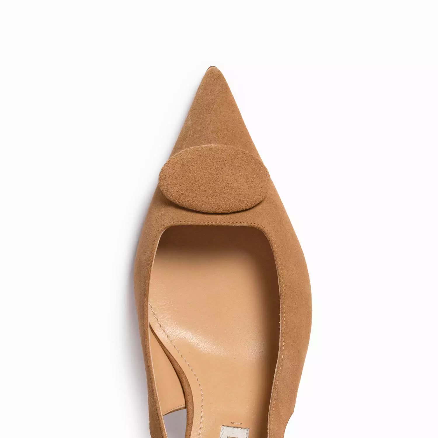 Taupe women's suede sling back décolleté