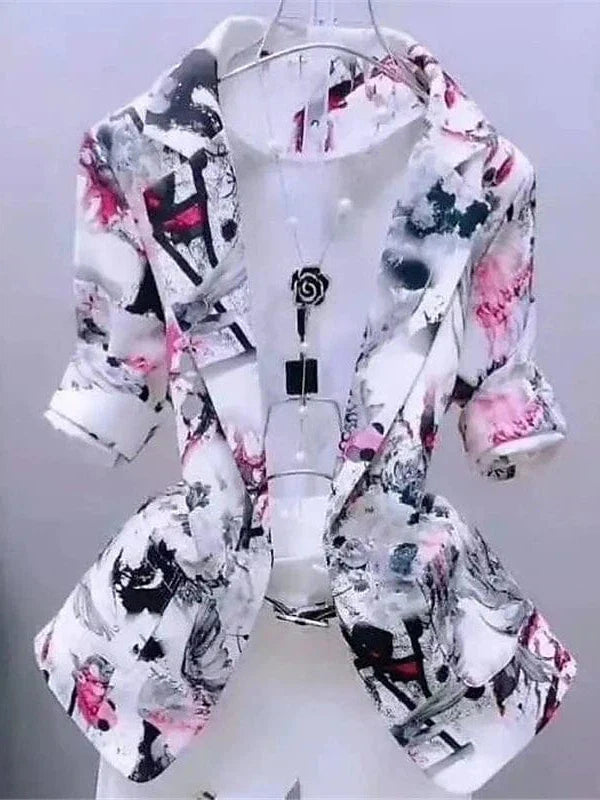 Versatile Floral Print Women's Blazer Casual Jacket