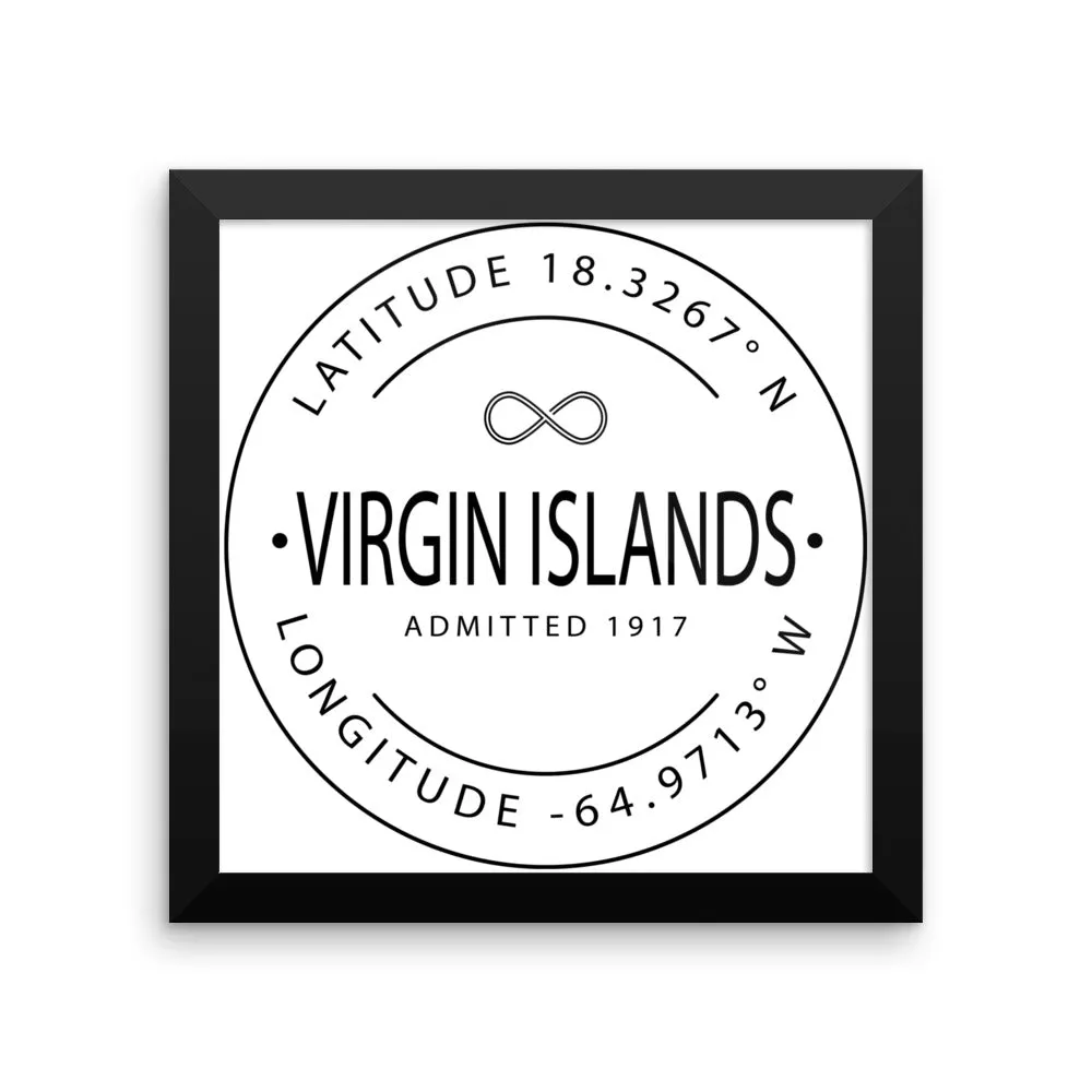 Virgin Islands - Framed Print - Latitude & Longitude