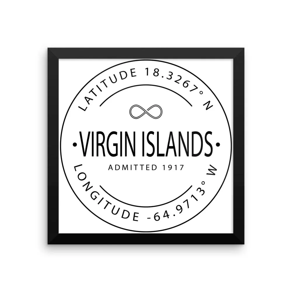 Virgin Islands - Framed Print - Latitude & Longitude