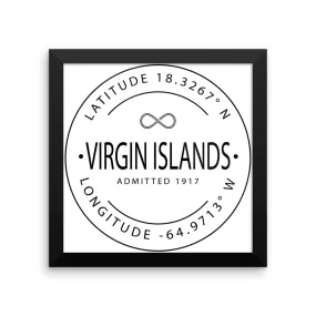 Virgin Islands - Framed Print - Latitude & Longitude