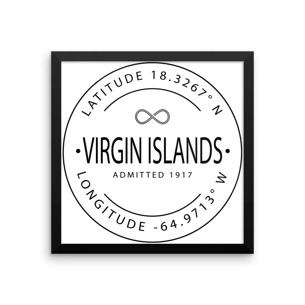 Virgin Islands - Framed Print - Latitude & Longitude