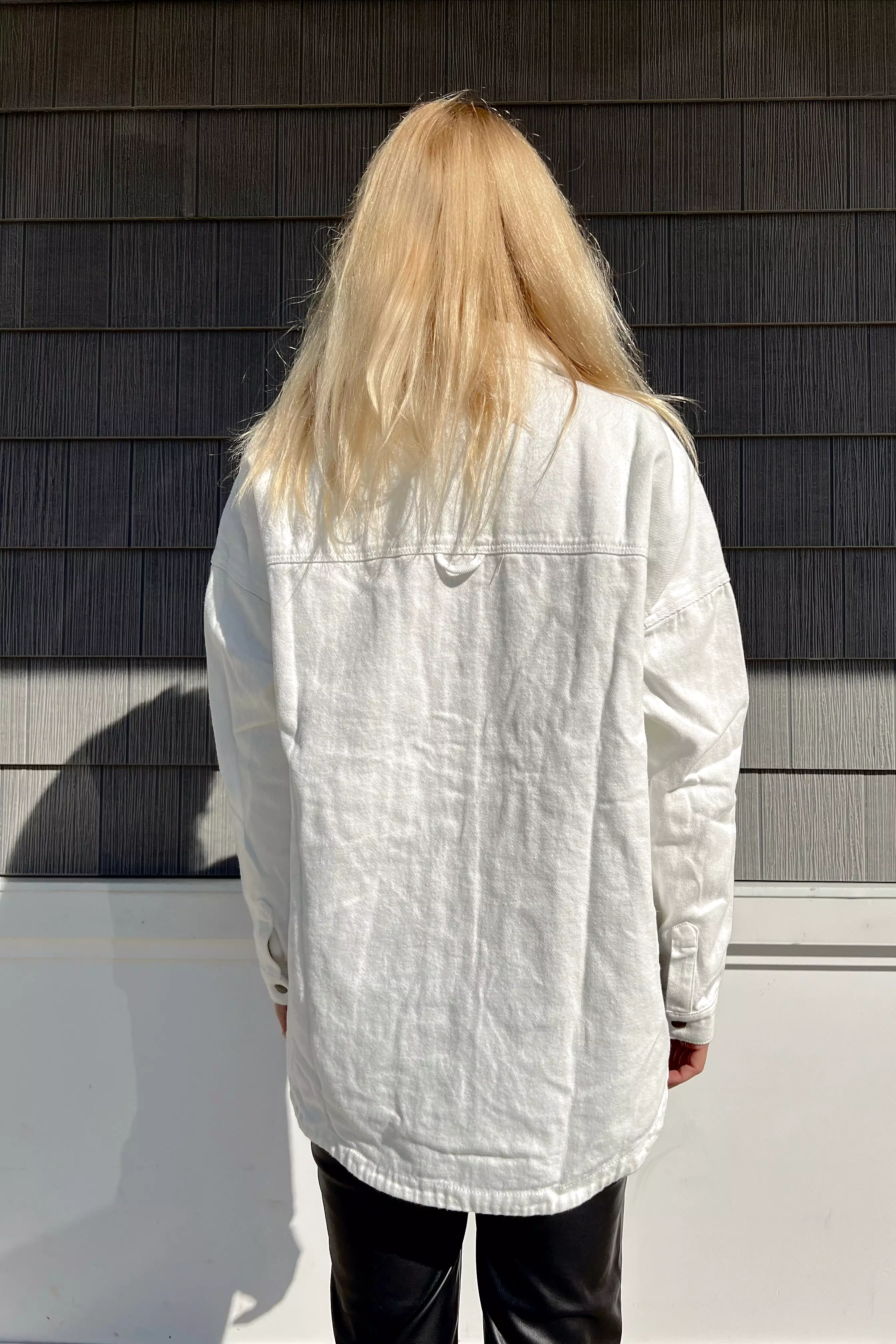 White denim oversized shirt