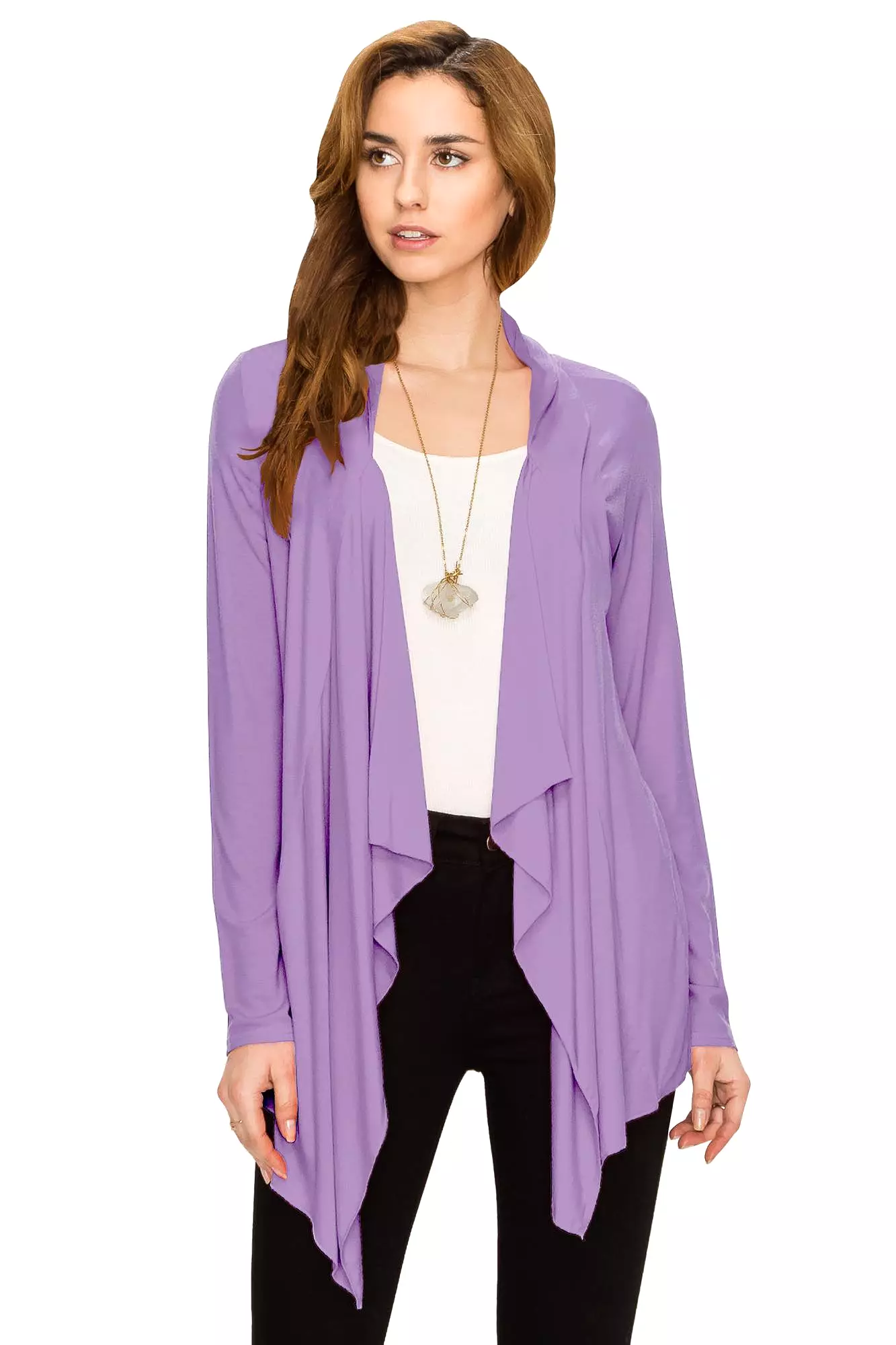 Women's Drape Front Open Cardigan