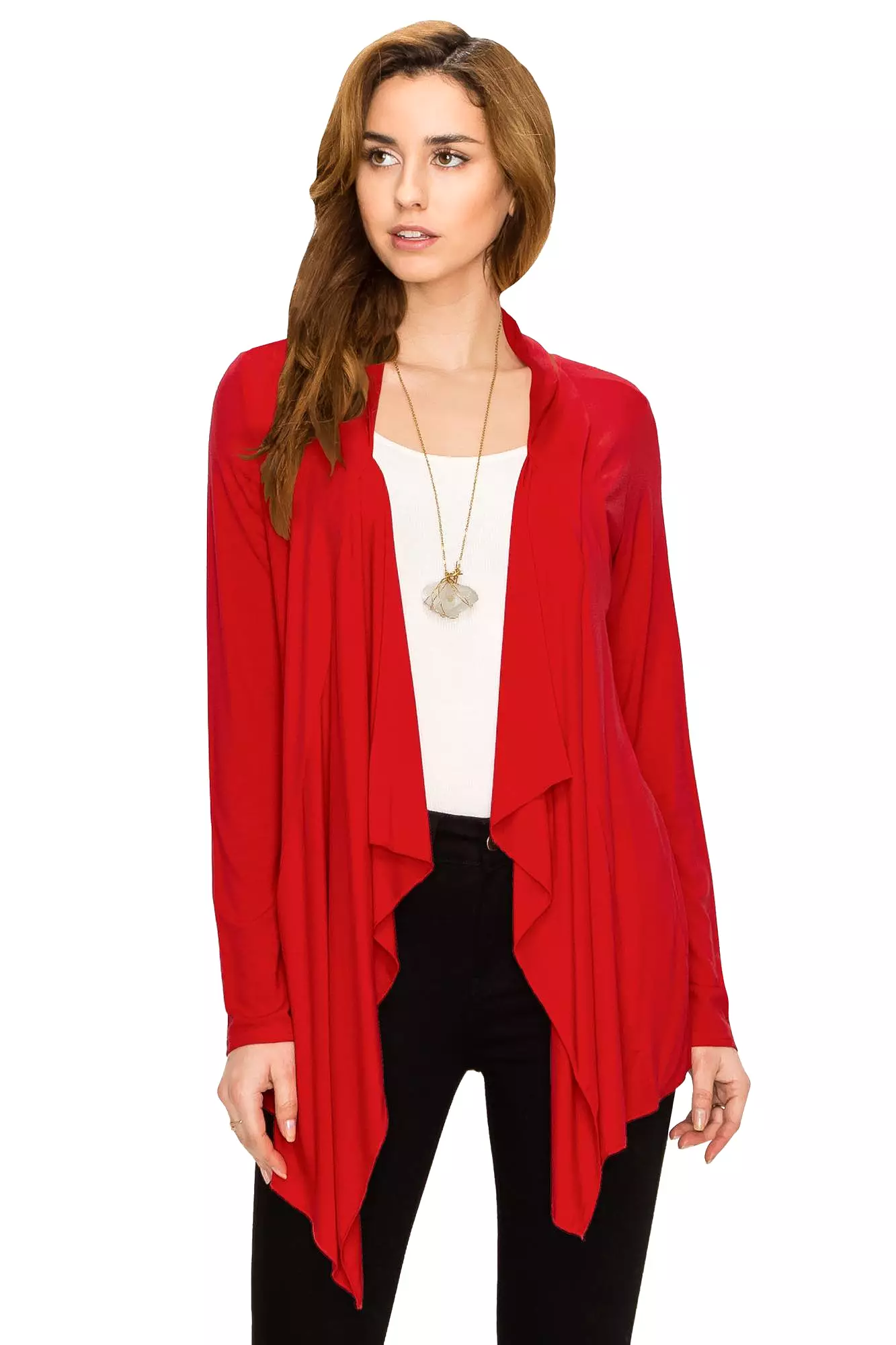 Women's Drape Front Open Cardigan