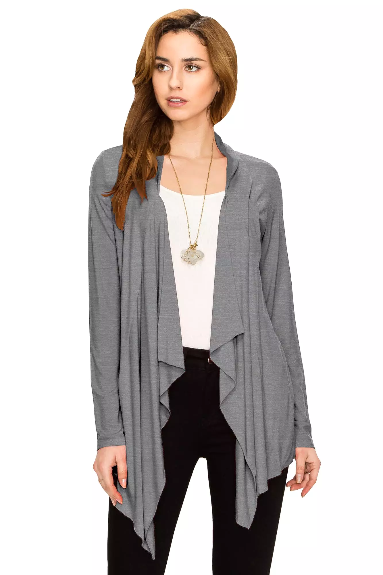 Women's Drape Front Open Cardigan