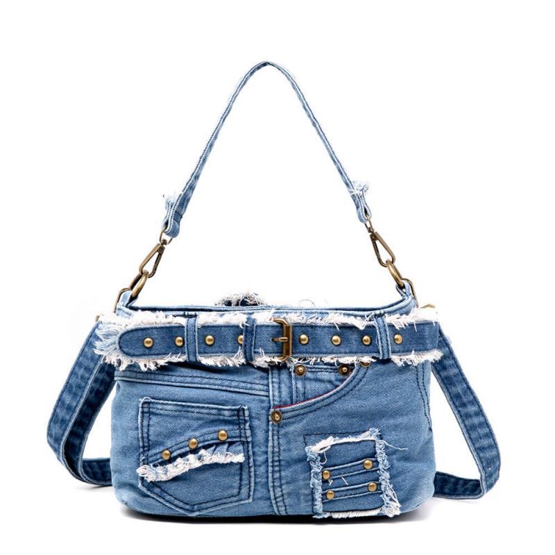 Women's Fashion Simple Denim Canvas Crossbody Bag