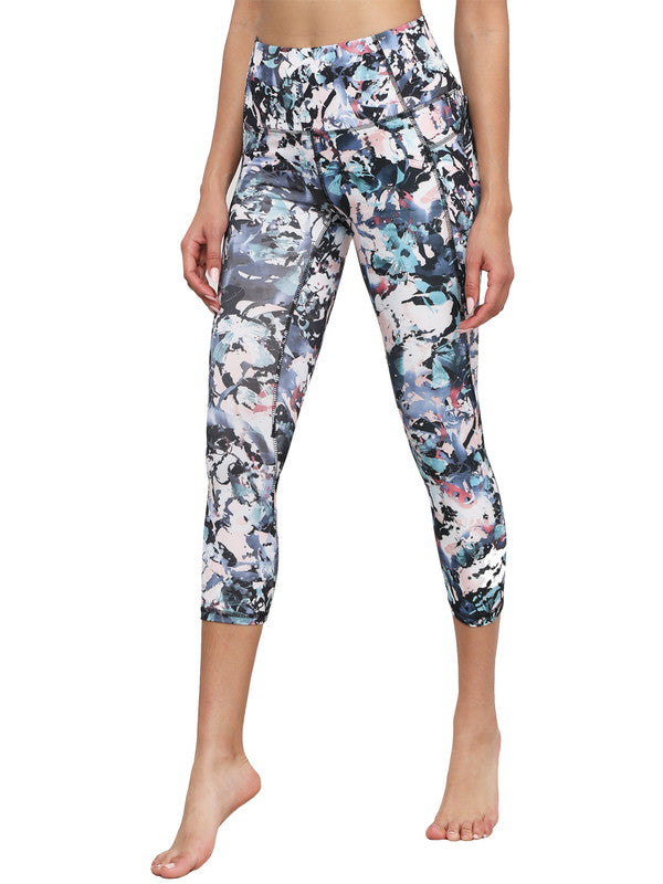 Women's Floral Print Leggings with Inner Pocket/Side Pocket