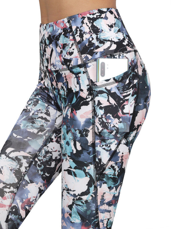 Women's Floral Print Leggings with Inner Pocket/Side Pocket