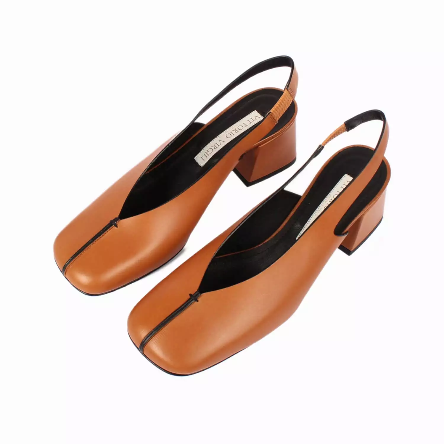 Women's leather sling back décolleté