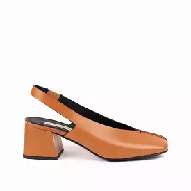 Women's leather sling back décolleté