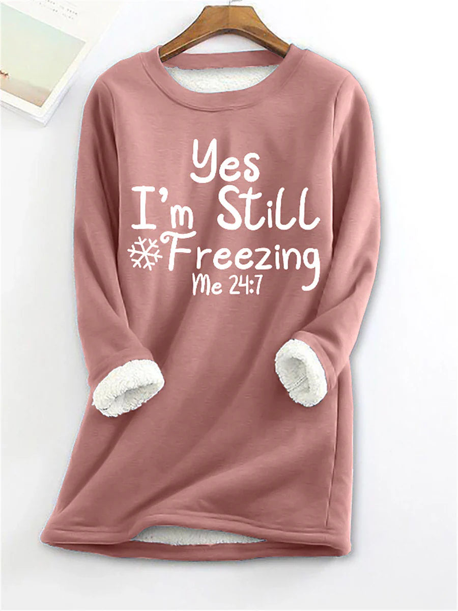 Women's Letter Print Fleece Pajama Sweatshirt: Cozy Style for Any Occasion