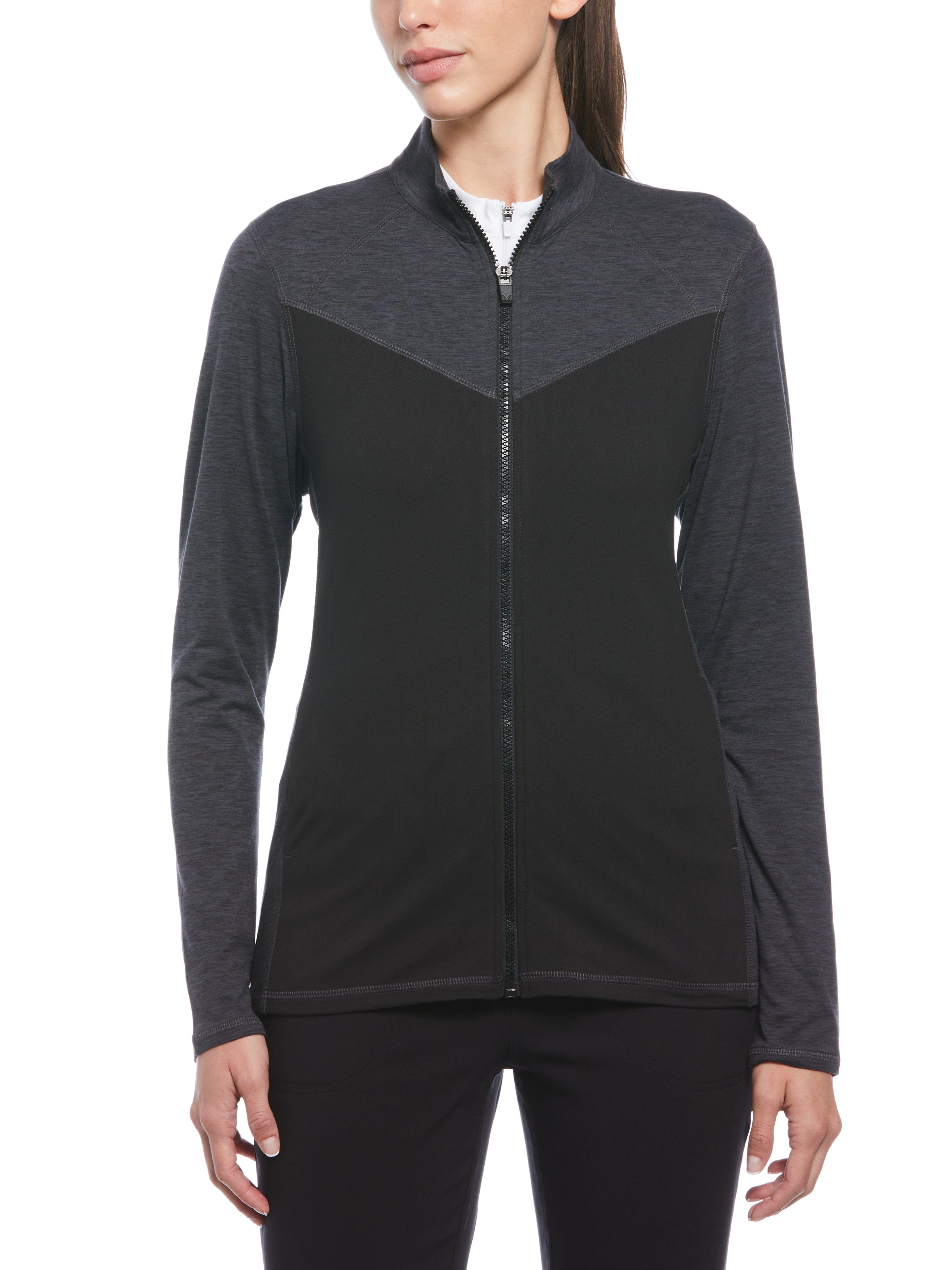 Womens Lightweight Lux Touch Full Zip  with Stitching Detail