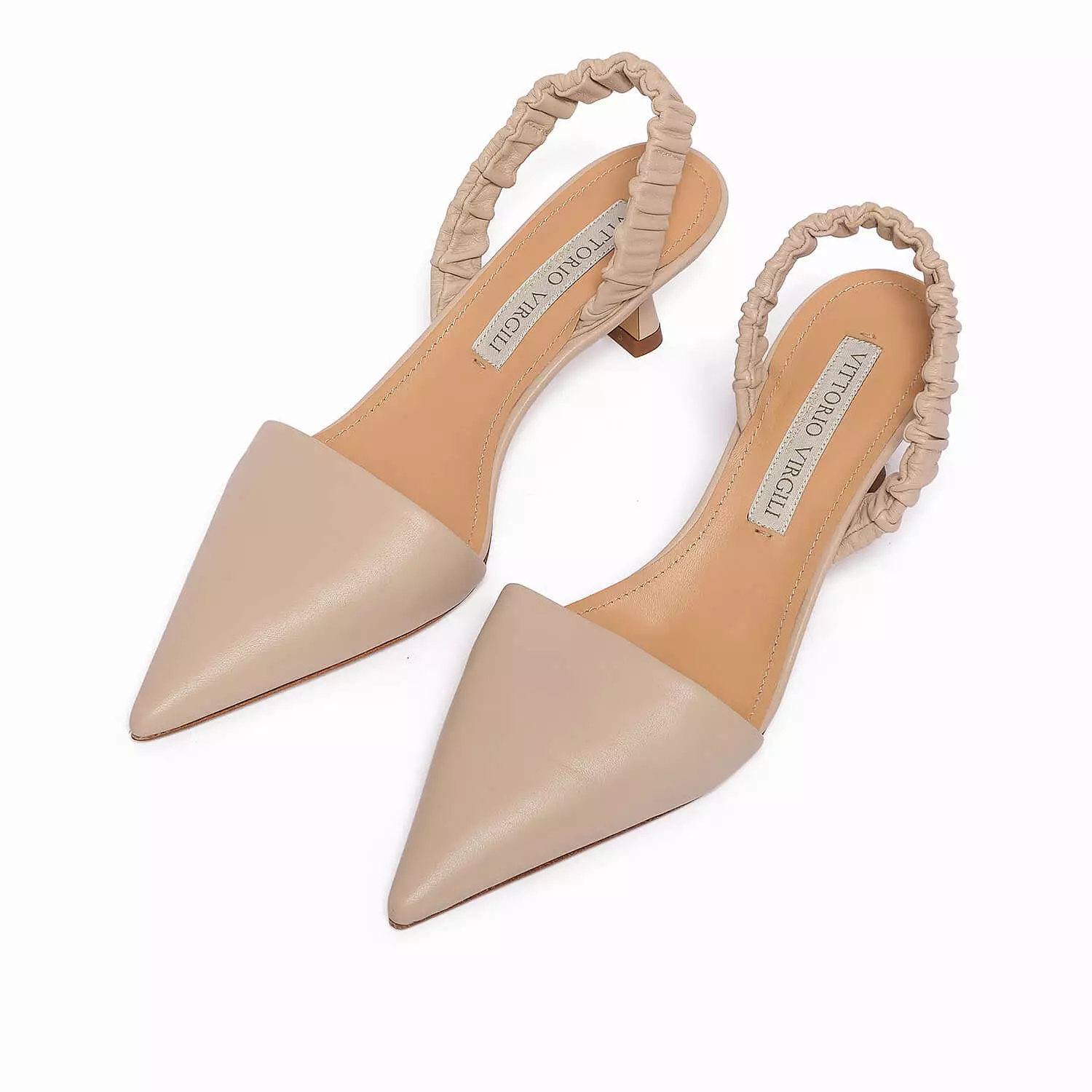 Women's tassel leather sling back décolleté