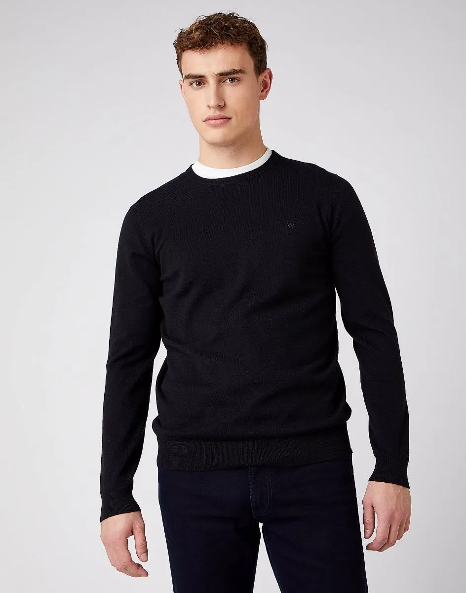 Wrangler Knit Crew Neck Jumper Black