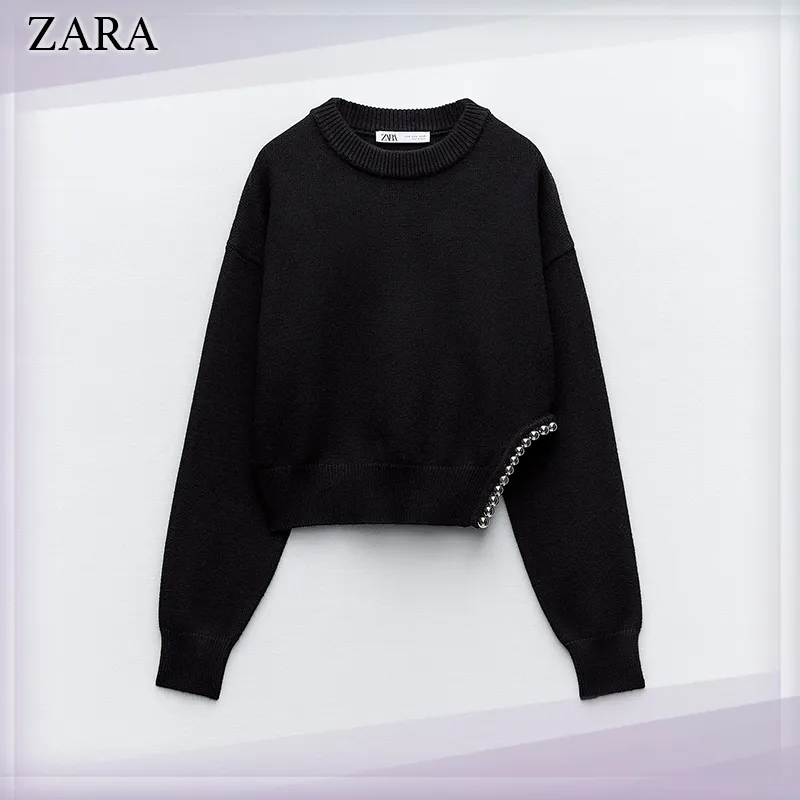 ZARA  |Casual Style V-neck & Crew neck