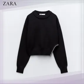 ZARA  |Casual Style V-neck & Crew neck