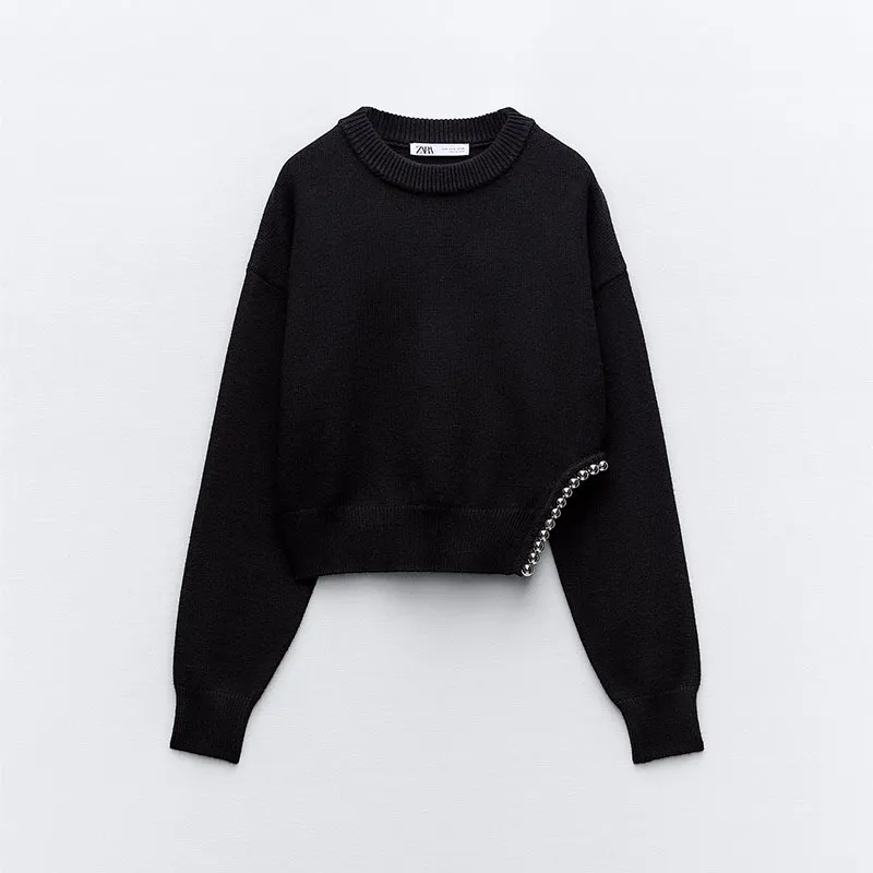 ZARA  |Casual Style V-neck & Crew neck