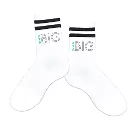 Zeta Tau Alpha Sorority Socks for your Big and Little with Greek Letters on Striped Cotton Crew Socks